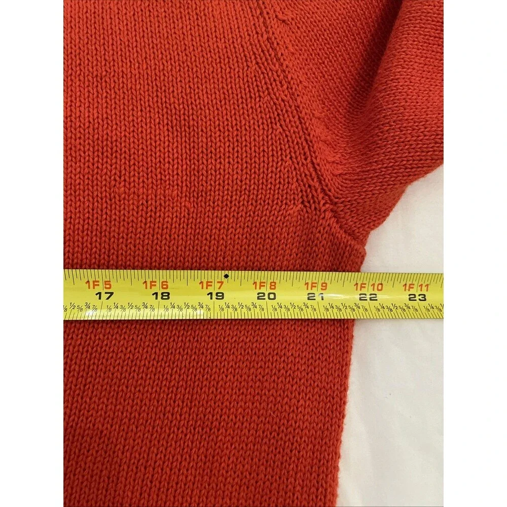 Chaps Orange Cotton Crew Neck Knit Sweater Mens Size Large  NEW